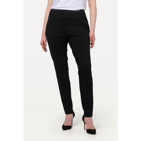 Ulla Popken  Pantalon en point de Rome Sienna, coupe slim et taille élastique 