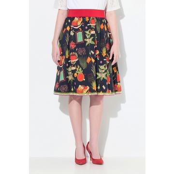 Rock, Landhaus-Druck, A-Linie, Elastikbund