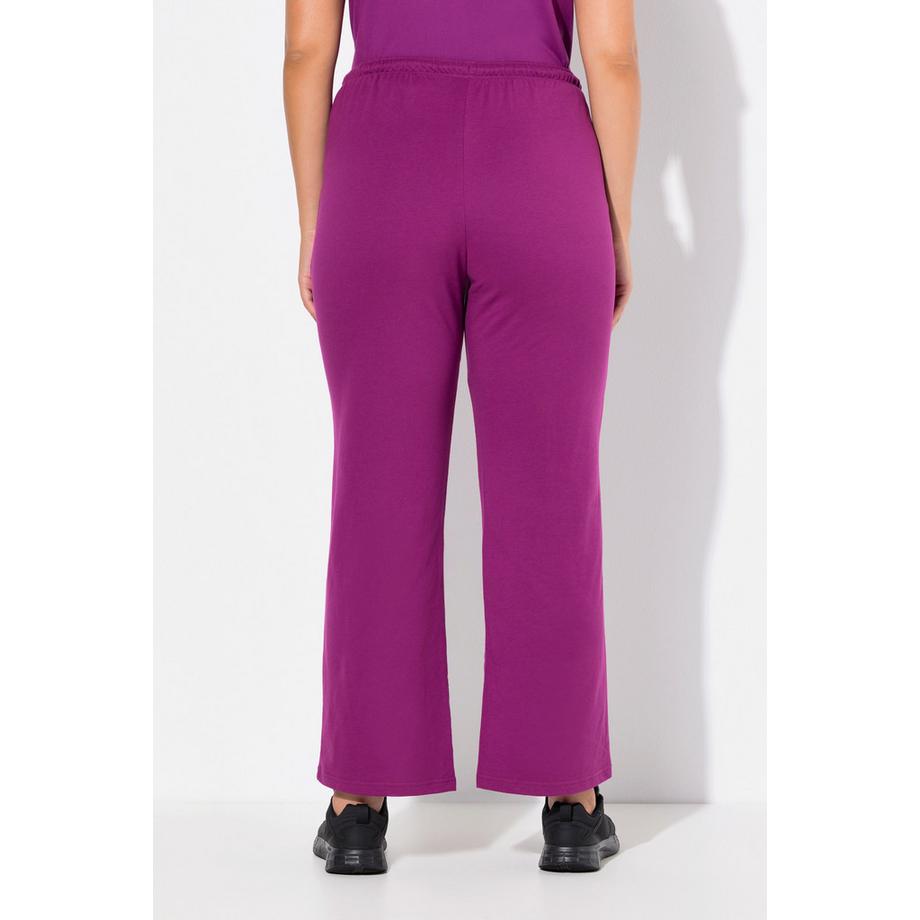 Ulla Popken Pantaloni sportivi taglio gamba dritto cintura elastica  