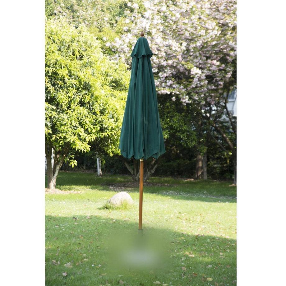 Northio Parasol En Bois Parasol En Bois Parasol De Jardin Parasol De Balcon 2,5 M Vert Foncé  