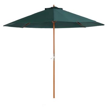 Parasol En Bois Parasol En Bois Parasol De Jardin Parasol De Balcon 2,5 M Vert Foncé