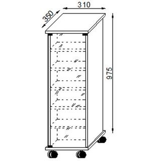 VCM Bois CD DVD Stand Étagère Armoire Étagère sur pied Roulettes pivotantes Valenza Porte en verre  