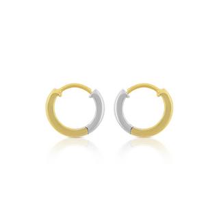 MUAU Schmuck  Creolen Bicolor Gelb-/Weissgold 750 U-Profil Scharnier 12.5mm 