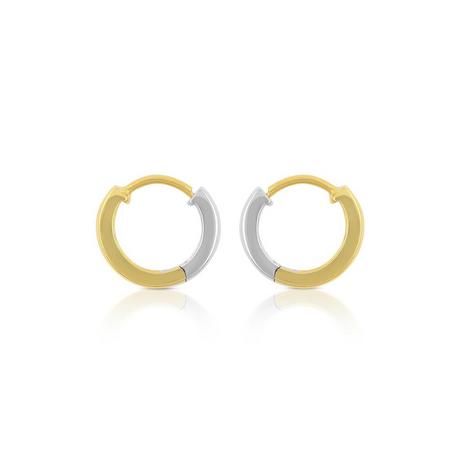 MUAU Schmuck  Creolen Bicolor Gelb-/Weissgold 750 U-Profil Scharnier 12.5mm 