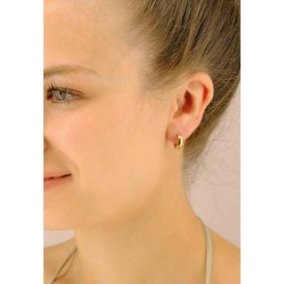 MUAU Schmuck  Creolen Bicolor Gelb-/Weissgold 750 U-Profil Scharnier 12.5mm 