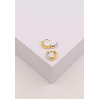 MUAU Schmuck  Creolen Bicolor Gelb-/Weissgold 750 U-Profil Scharnier 12.5mm 