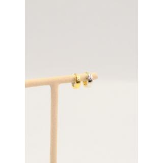 MUAU Schmuck  Creolen Bicolor Gelb-/Weissgold 750 U-Profil Scharnier 12.5mm 