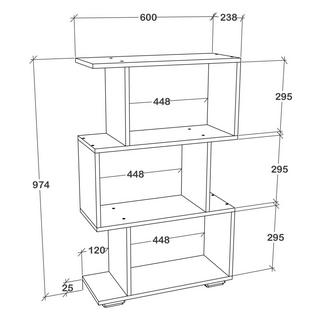 VCM Holz Raumteiler Stand Regal Bücherregal Deko Bücher Standregal Palusa M  