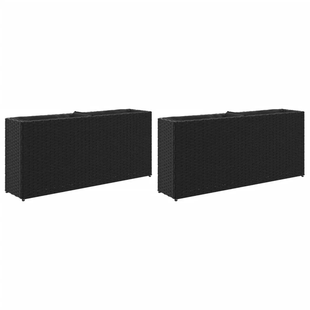 VidaXL - Jardinière rotin synthétique, One Size, Noir