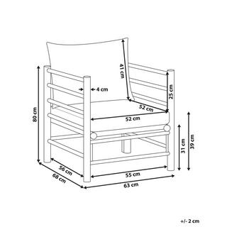 Beliani Gartensessel aus Bambusholz Boho CERRETO  