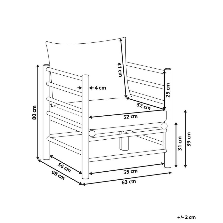 Beliani Gartensessel aus Bambusholz  CERRETO  