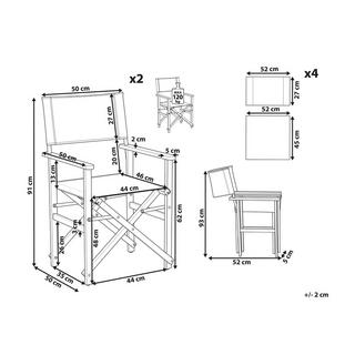 Beliani Gartenstuhl 2er Set aus Polyester Modern CINE  