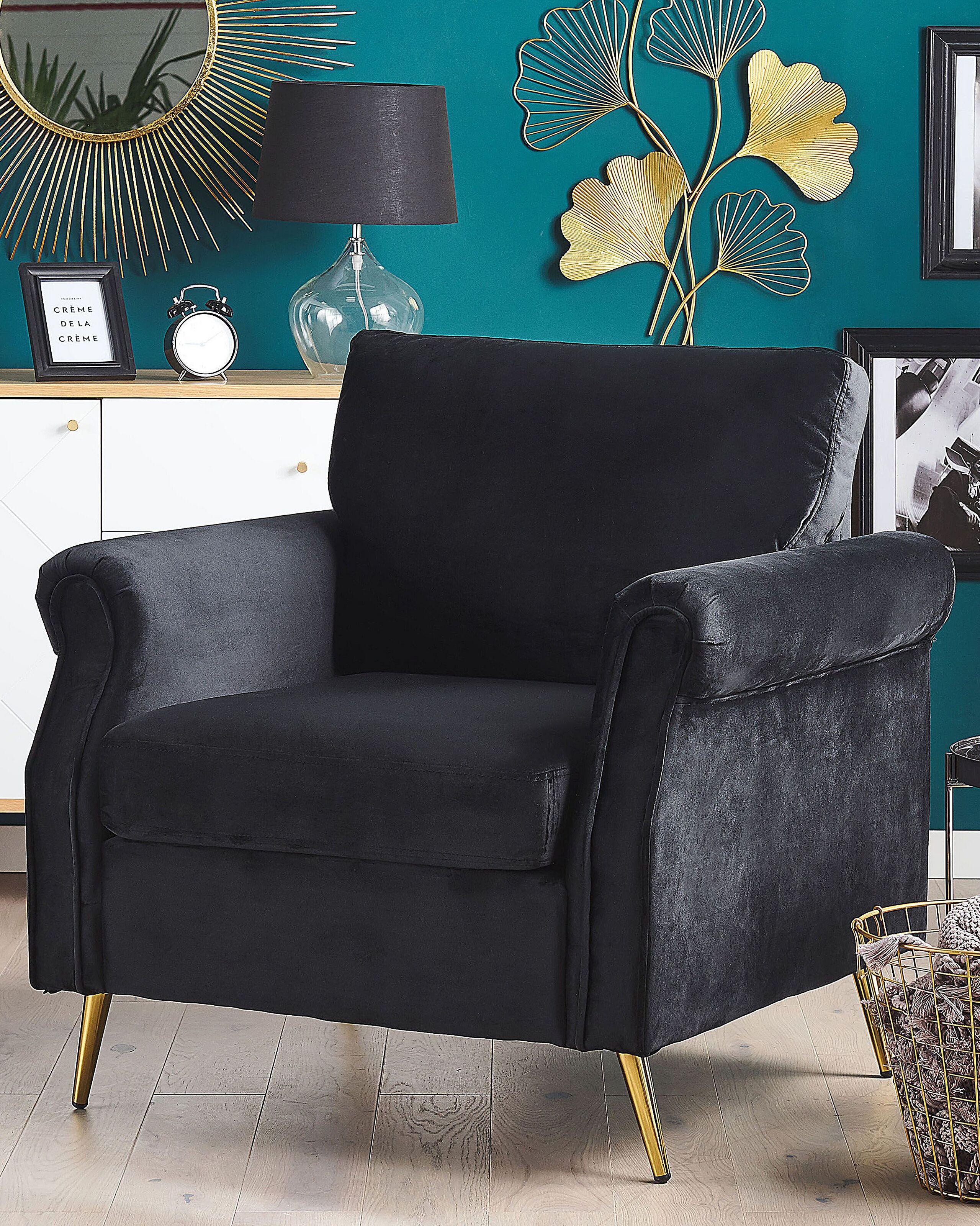 Beliani Fauteuil en Velours Glamour VIETAS  