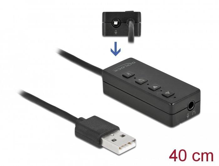 DeLock  DeLOCK USB Headset und Mikrofon Adapter mit 2 x 3,5 mm Klinkenbuchse für Windows und Mac OS 