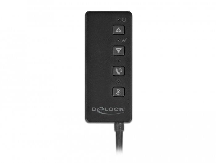 DeLock  DeLOCK Adattatore USB per cuffie e microfono con 2 jack stereo da 3,5 mm per Windows e Mac OS 