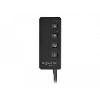 DeLock  DeLOCK Adattatore USB per cuffie e microfono con 2 jack stereo da 3,5 mm per Windows e Mac OS 