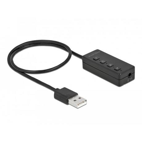 DeLock  DeLOCK Adaptateur USB d’écouteurs et microphone avec 2 jacks stéréo pour Windows et Mac OS 