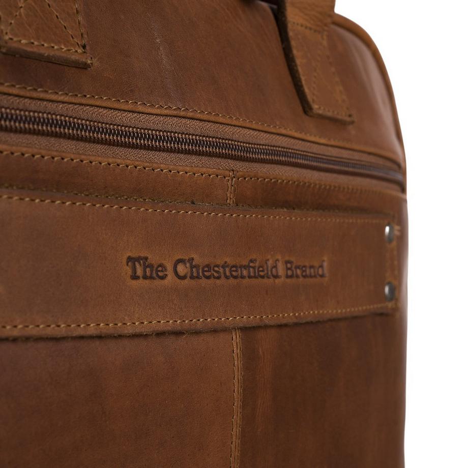 Chesterfield Calvi Sacoche pour ordinateur portable en cuir cognac  