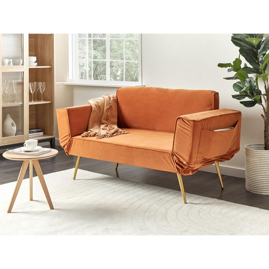 Beliani Schlafsofa aus Samtstoff  SAARELA  