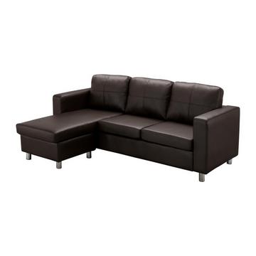 Divano angolare reversibile in similpelle e ACKLEY