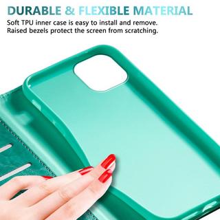 Cadorabo  Housse compatible avec Apple iPhone 13 MINI avec ornements - Coque de protection avec fermeture magnétique, fonction de support et compartiment pour carte 