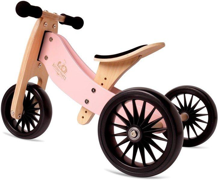 Kinderfeets  Kinderfeets 2 en 1 draisienne et tricycle en bois Tiny Tot Plus - Rose 