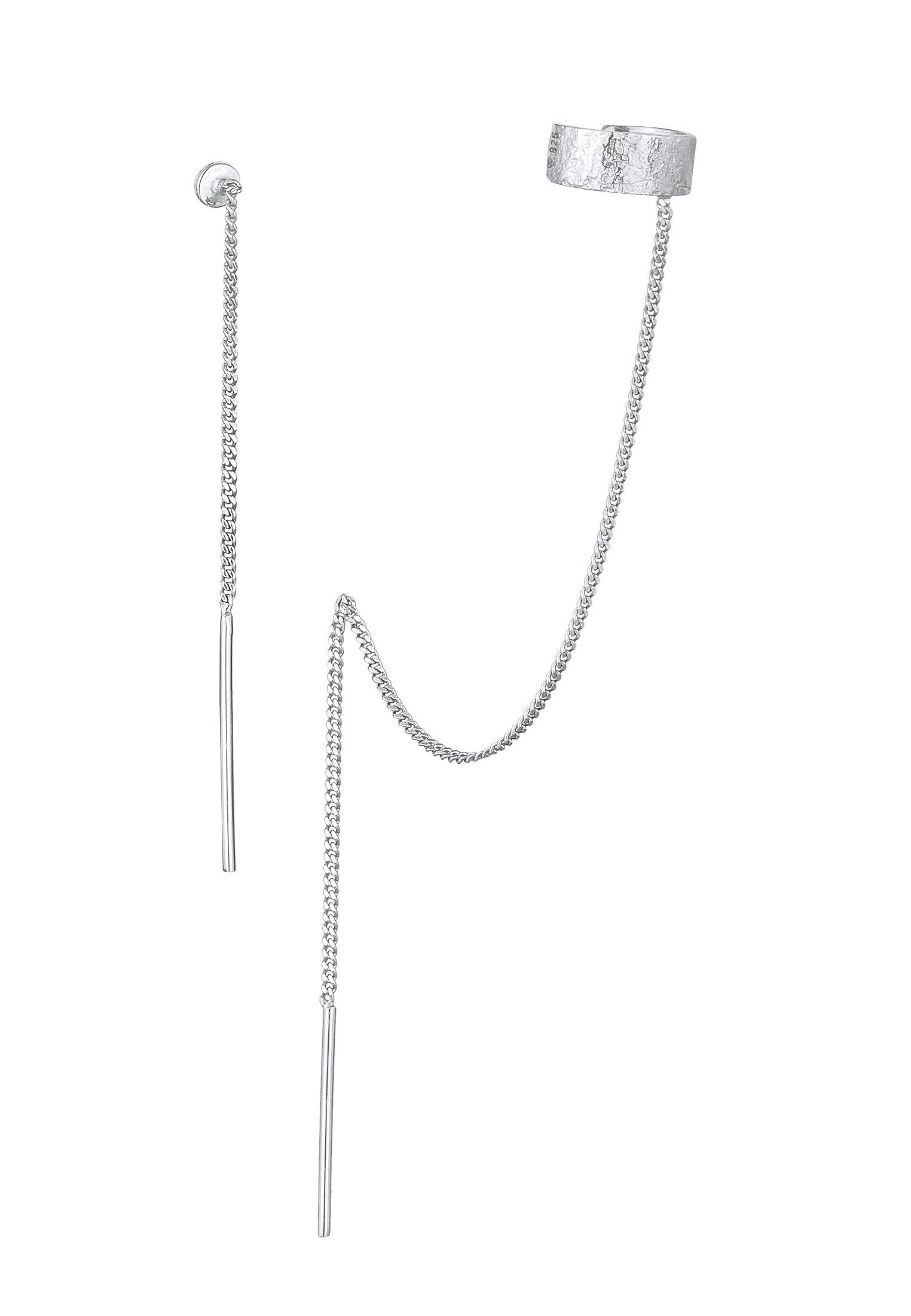 Elli  Ohrringe Earcuff Mit Kette Durchzieher Plättchen 