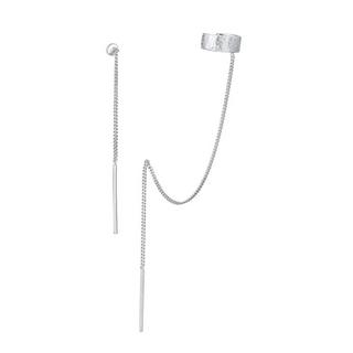 Elli  Ohrringe Earcuff Mit Kette Durchzieher Plättchen 