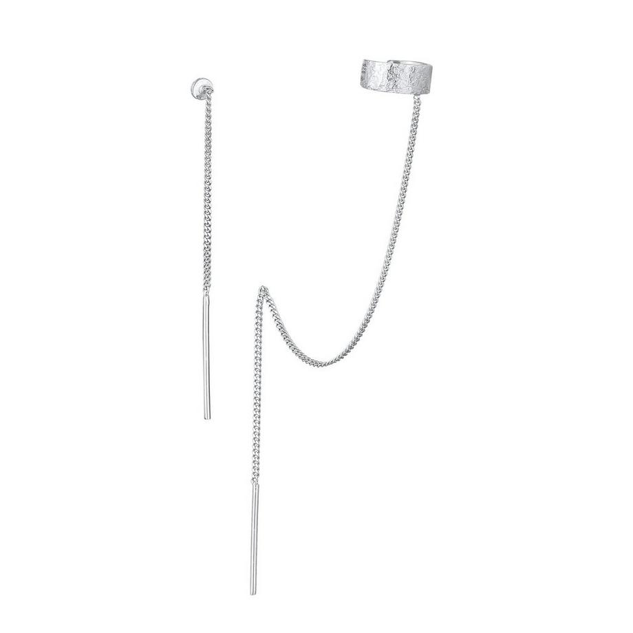 Elli  Ohrringe Earcuff Mit Kette Durchzieher Plättchen 