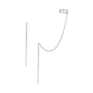 Elli  Boucles d'Oreilles Femmes Earcuff Chaîne Traversante Plaquette 