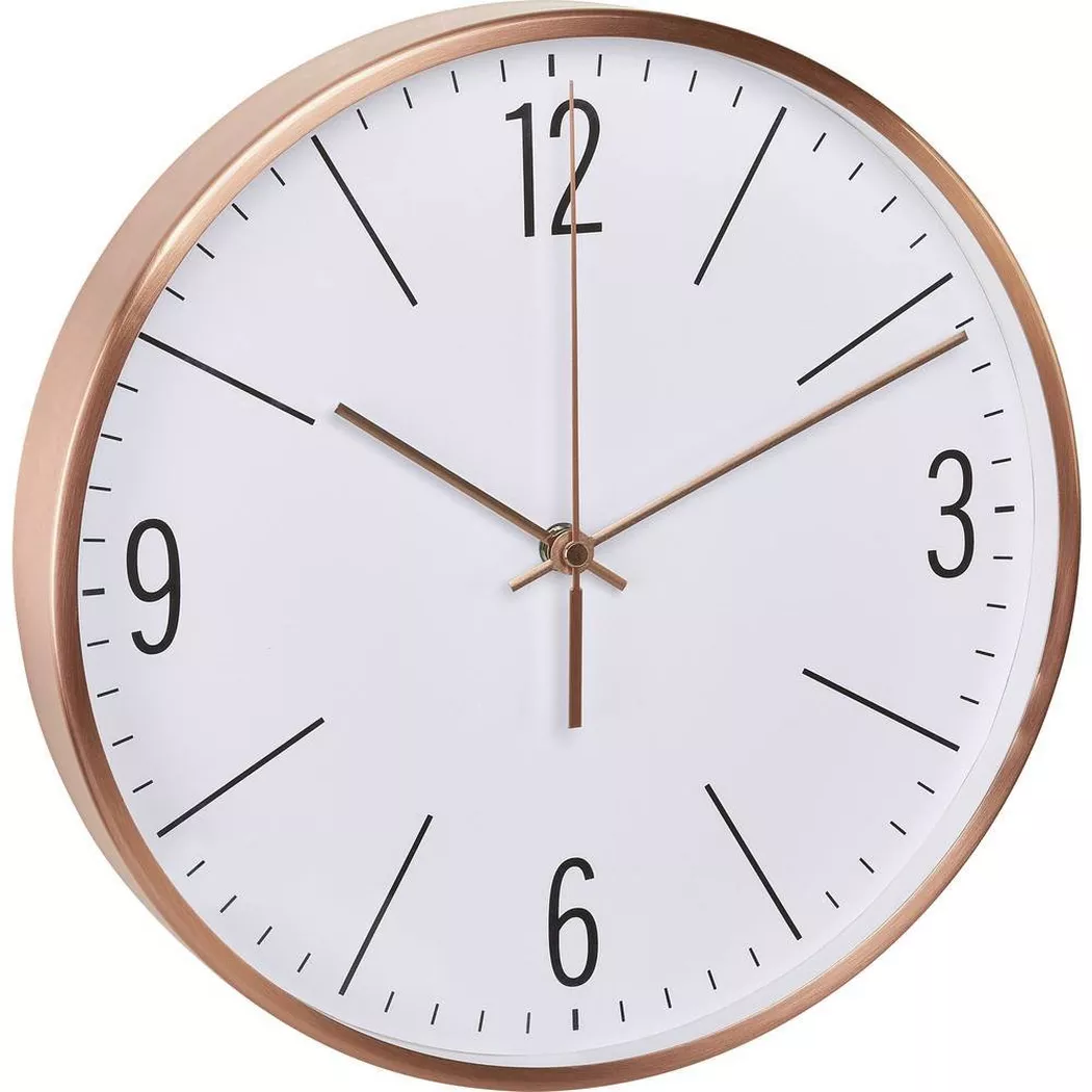 TFA Dostmann - Horloge murale sans fil analogique avec cadre en cuivre, 45mm, Multicolor