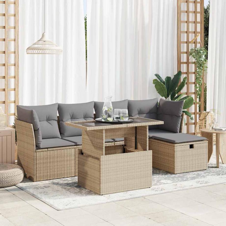 VidaXL set divano da giardino Polirattan  