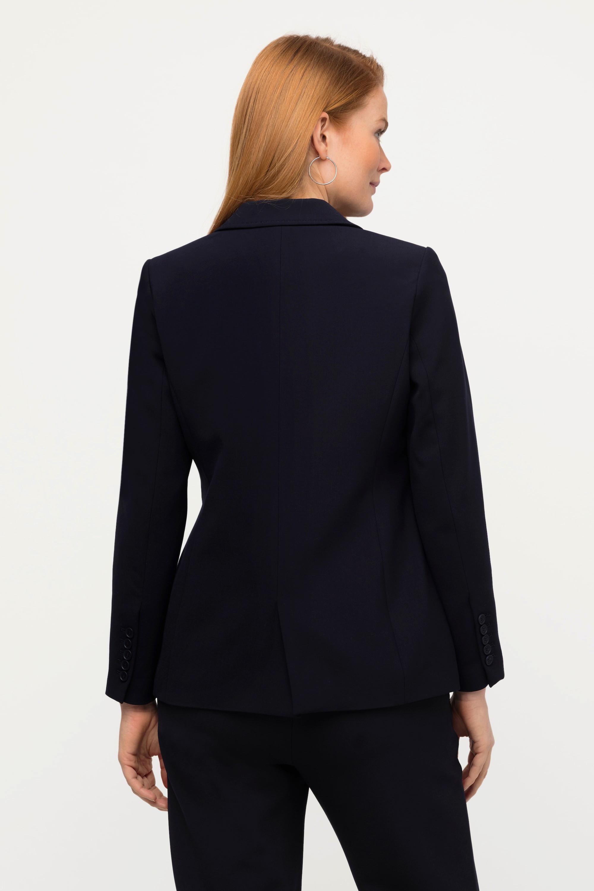 Ulla Popken  Blazer, point sellier, col à revers, poches passepoilées 