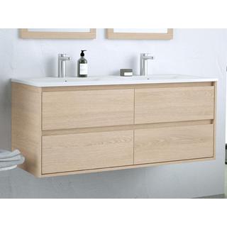 Vente-unique Mobile per bagno sospeso con lavabo da incasso 120 cm Placcatura rovere - MILIPAM  