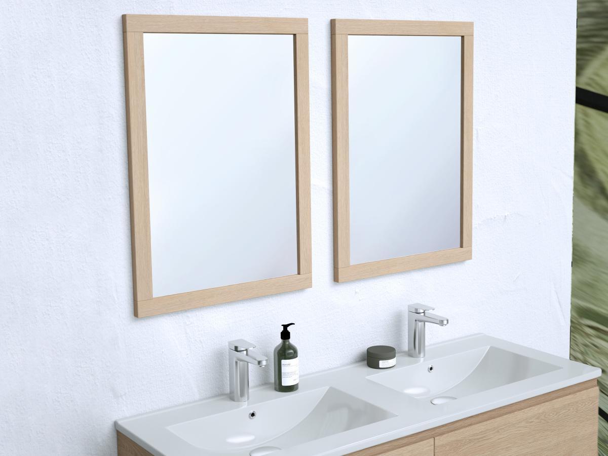 Vente-unique Mobile per bagno sospeso con lavabo da incasso 120 cm Placcatura rovere - MILIPAM  