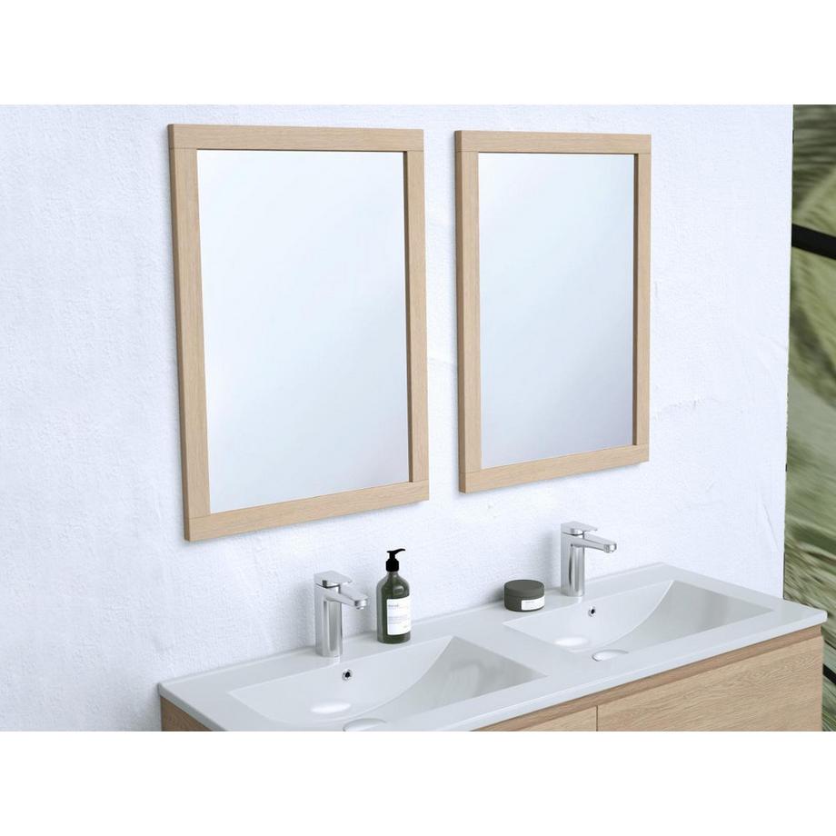 Vente-unique Mobile per bagno sospeso con lavabo da incasso 120 cm Placcatura rovere - MILIPAM  