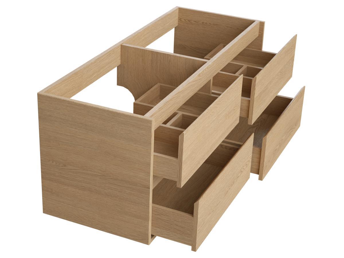 Vente-unique Mobile per bagno sospeso con lavabo da incasso 120 cm Placcatura rovere - MILIPAM  