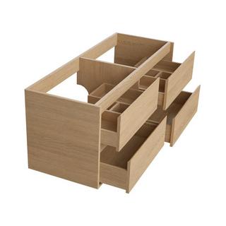 Vente-unique Mobile per bagno sospeso con lavabo da incasso 120 cm Placcatura rovere - MILIPAM  