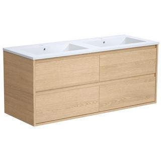 Vente-unique Mobile per bagno sospeso con lavabo da incasso 120 cm Placcatura rovere - MILIPAM  