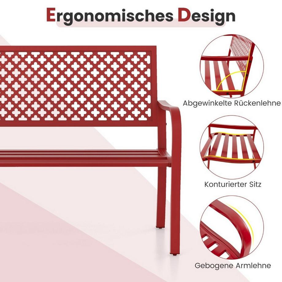 Northio Banc de jardin en métal résistant aux intempéries pour banc  