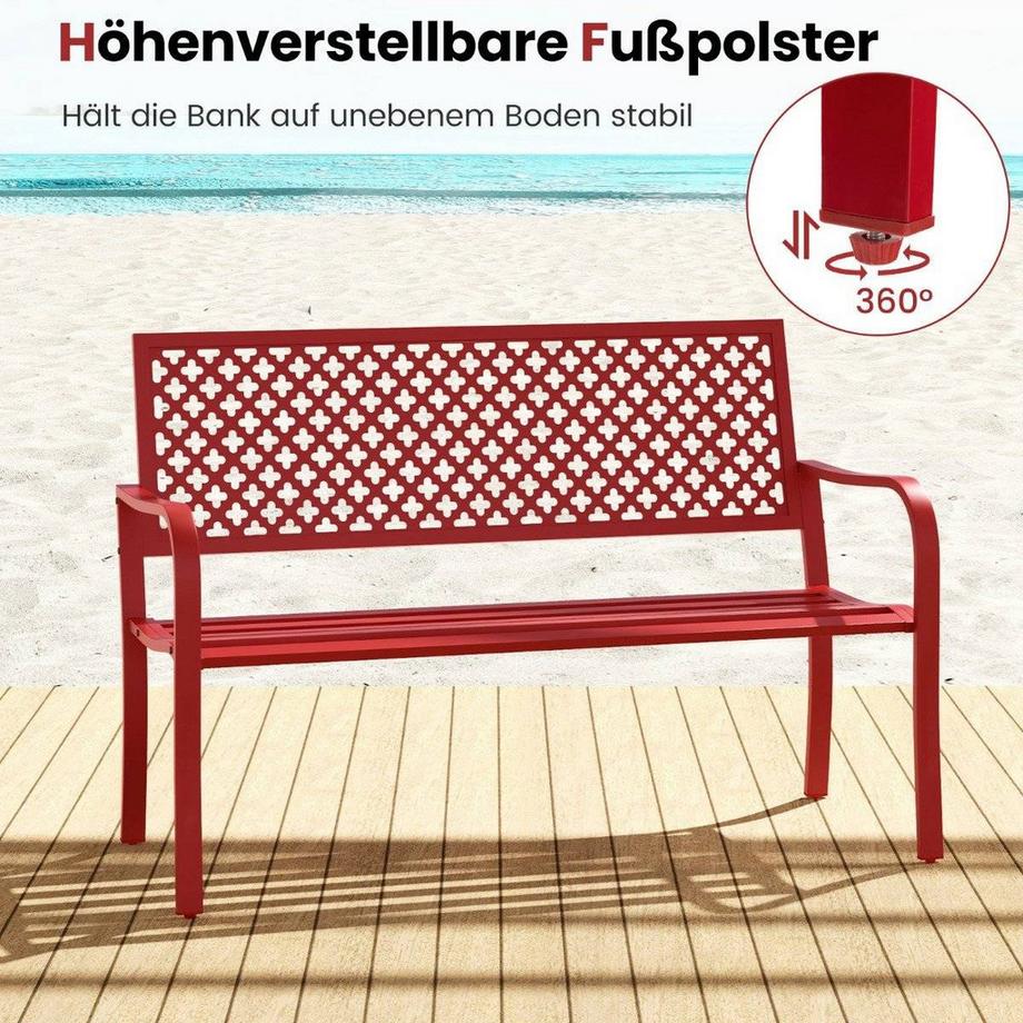 Northio Banc de jardin en métal résistant aux intempéries pour banc  