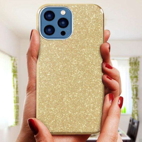 Avizar  Glitter Hülle iPhone 13 Pro Max Gold 