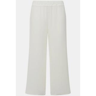 Ulla Popken  Pantalon double épaisseur, jersey et doublure en mousseline. Jambe large et taille élastique. 