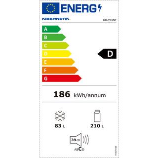 Kibernetik Réfrigérateur-congélateur FSP 293 litres No Frost acier chromé ( D )  