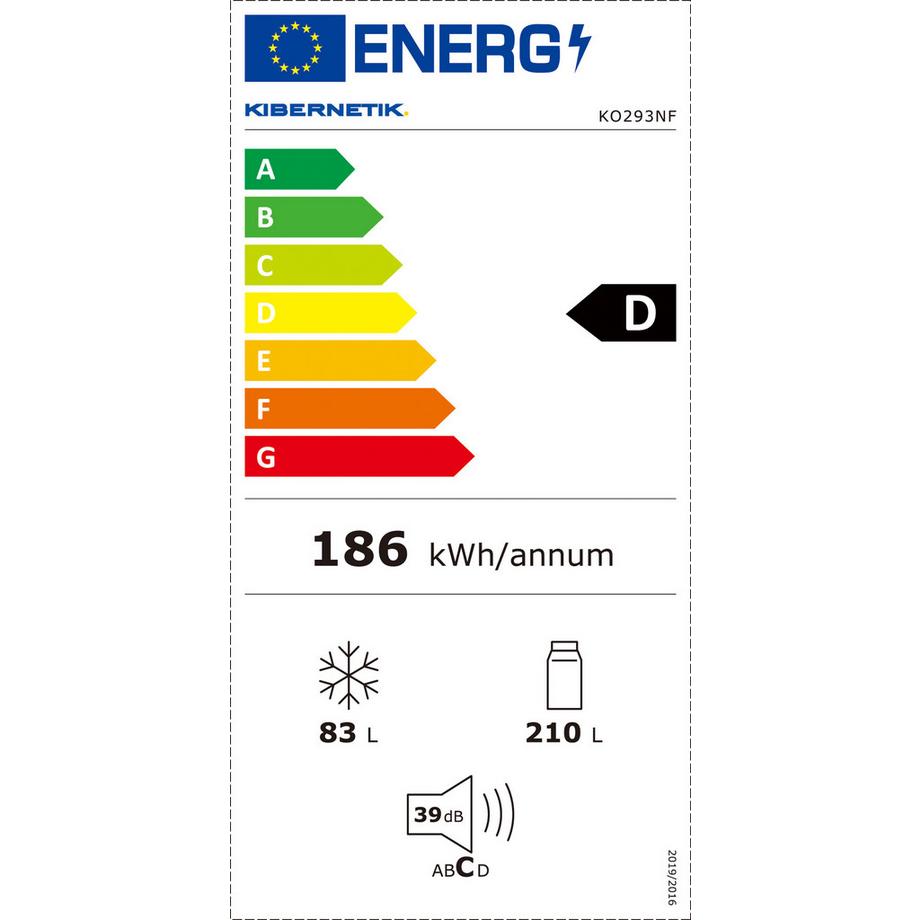 Kibernetik Kühl-Gefrierkombination FSP 293 Liter No Frost Chromstahl ( D )  