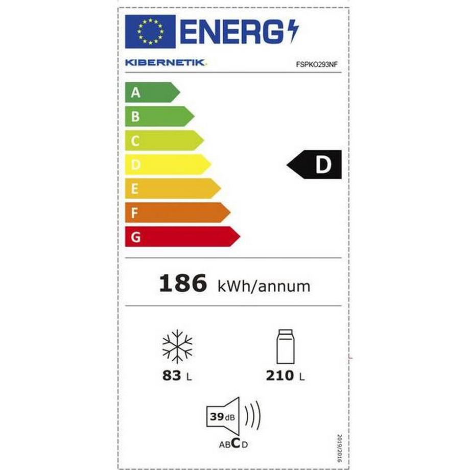Kibernetik Kühl-Gefrierkombination FSP 293 Liter No Frost Chromstahl ( D )  