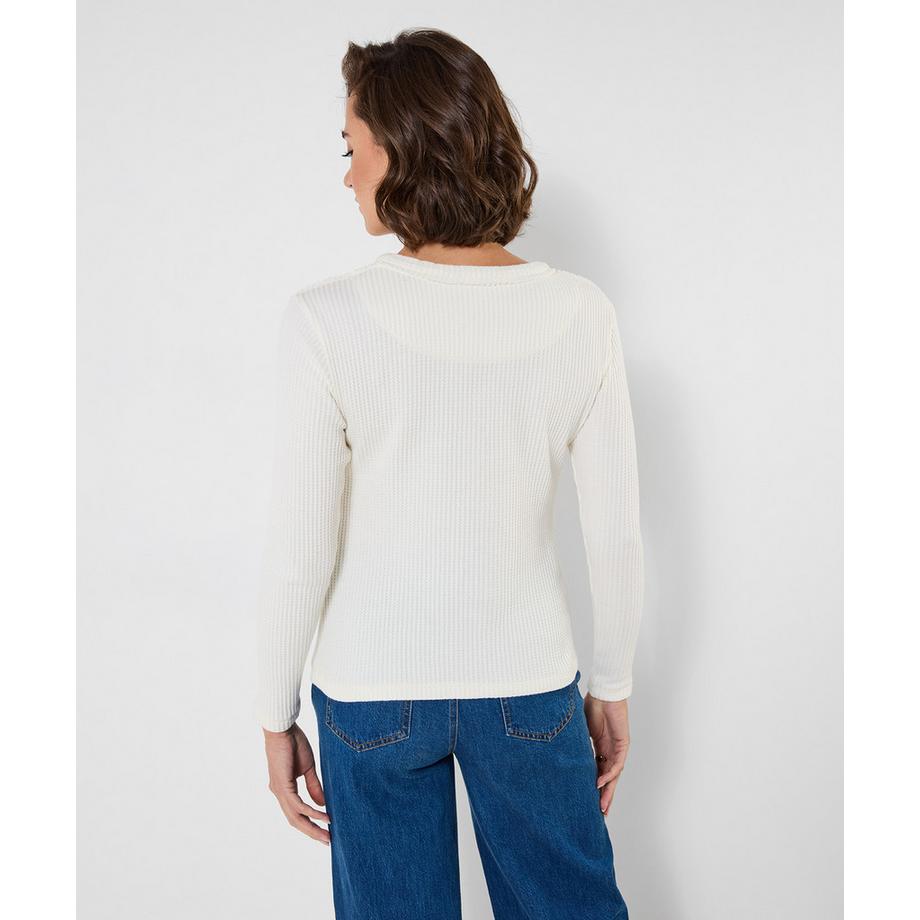 Joe Browns Langärmeliges Henley-Shirt mit Waffelstruktur und Print  