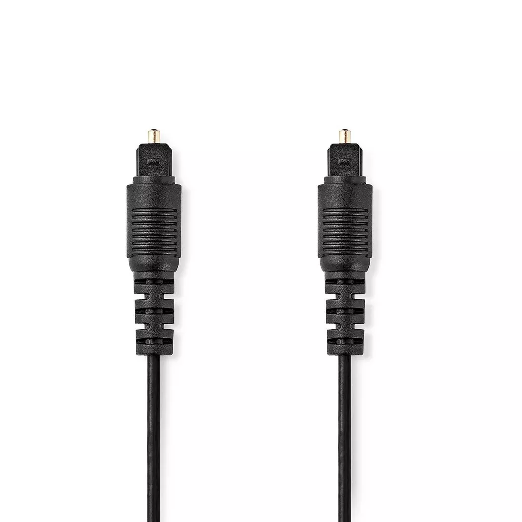 Nedis – Optisches Audiokabel | TosLink-Stecker 10,0 m Rund PVC Schwarz Etikett, One Size