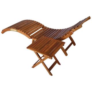 VidaXL Chaise longue avec table bois d'acacia  