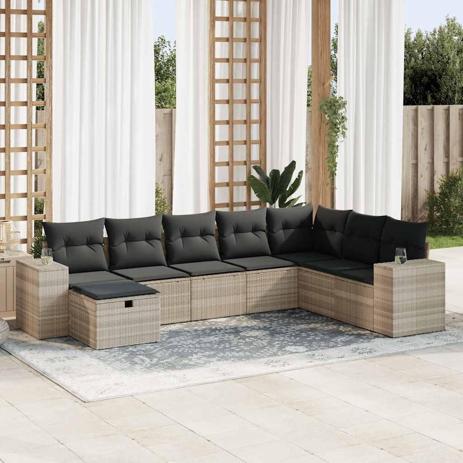 VidaXL set di divani da giardino Polirattan  